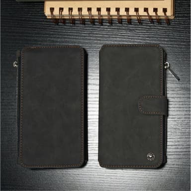 CASEME iPhone 6 / 6s Plus Retro läder plånboksfodral - Svart