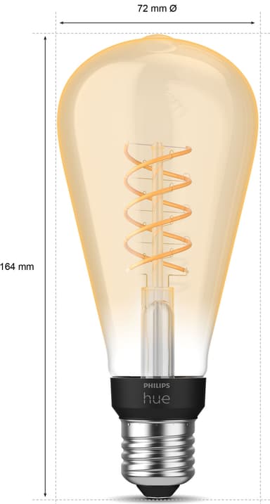 Philips Hue W glödlampa 7.2W Filament ST72 E27