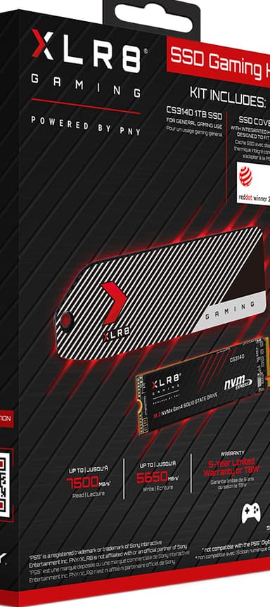 PNY XLR8 SSD Gaming Kit designed to fit PS5™