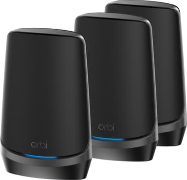 Netgear Orbi RBKE963B AX11000 mesh WiFi 6E med fyra band 3-pack (svart)