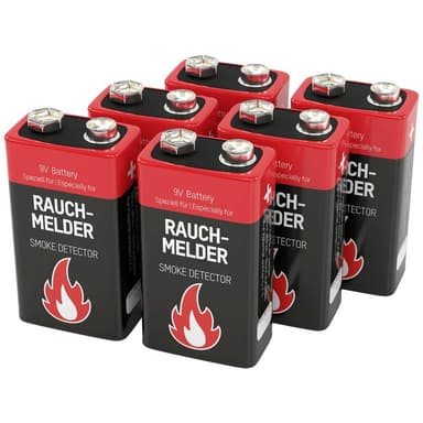 Ansmann Rauchmelderbatterie Batteri 9 V Alkaliskt 9 V 6