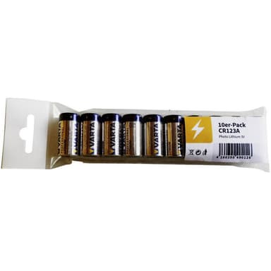 Fotobatteri CR123A Litium Varta CR-123A 1430 mAh 3 V 10