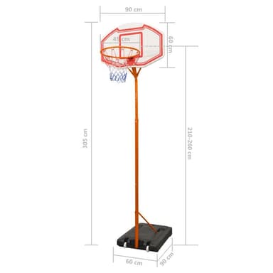 vidaXL Basketkorg med ställning 305 cm