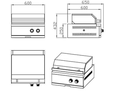 Nordic Line Stainless - Utekök Integrerbar Gasolgrill (2 brännare)