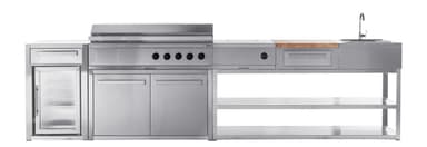 Nordic Line Stainless - Utekök Basmodul med dörr 120 cm (2 moduler)