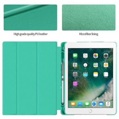 Fordral med förvaring, USB kabel Apple iPad 9.7"" 2017, 2018, Turkos