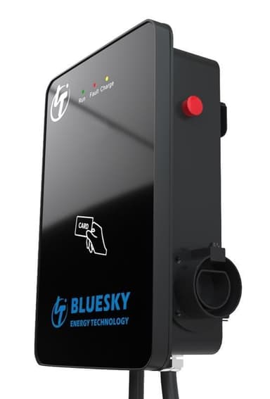 Bluesky Elbilsladdare, LaddBox till Elbil, 2,4 tums skärm, Typ-2, 32A, 22kW