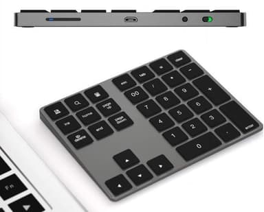 Numeriskt Bluetooth-tangentbord, 34-knappar, Grå