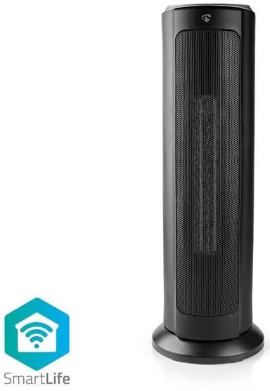 Nedis SmartLife Keramisk PTC Fläktvärmare | Wi-Fi | 2000 W | 3 Värmeinställningar | Svängning | Display | 15 - 35 °C | Android™ / IOS | Svart