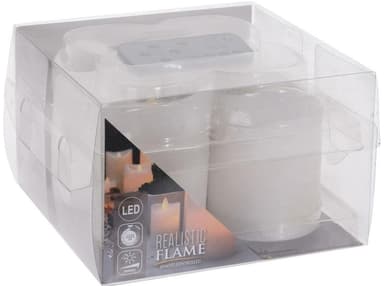 LED Blockljus 4-pack, Dimmer, Timer, Fjärrkontroll