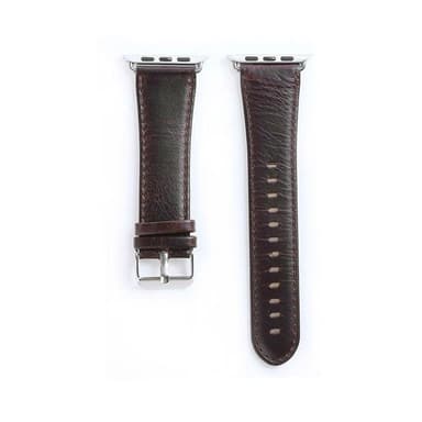 Klockarmband i Läderimitation till Apple Watch, 42mm, Mörkbrun