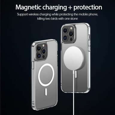 Transparent skal med stöd för magnetisk laddning, iPhone 13