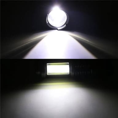 Liten ficklampa med COB sidoljus Svart