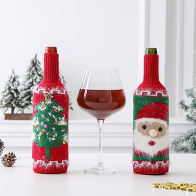 Juldekoration för vinflaska/glöggflaska Julgran Flerfärgad