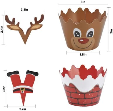 Juldekorationer och bakformar för julkakor och tårtor 24-pack