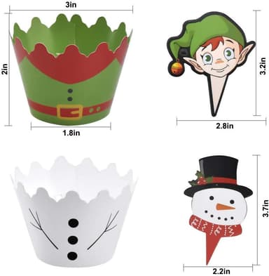 Juldekorationer och bakformar för julkakor och tårtor 24-pack
