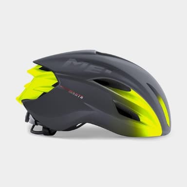 Met Manta MIPS Grey Fluo Yellow/Matt Glossy, Cykelhjälm Grå S