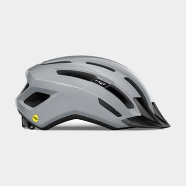 Met Downtown MIPS Grey/Glossy, Cykelhjälm Grå M