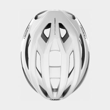 Abus StormChaser Polar White, Cykelhjälm Silver Large