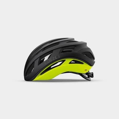 GIRO Helios Spherical MIPS Matte Black/Highlight Yellow, Cykelhjälm Svart S