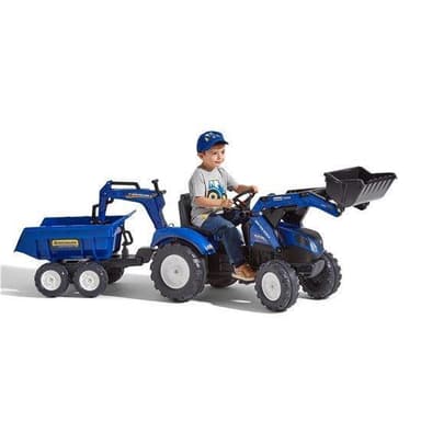 Falk Traktorgrävare inkl. vagn med tipp New Holland