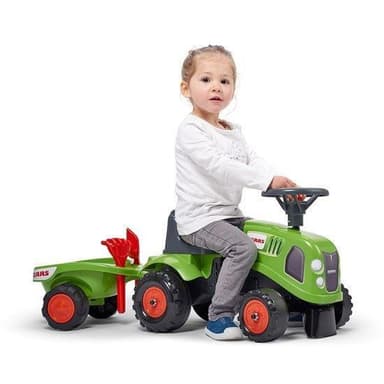 Falk Traktor med trailer, kratta och skyffelBaby Claas