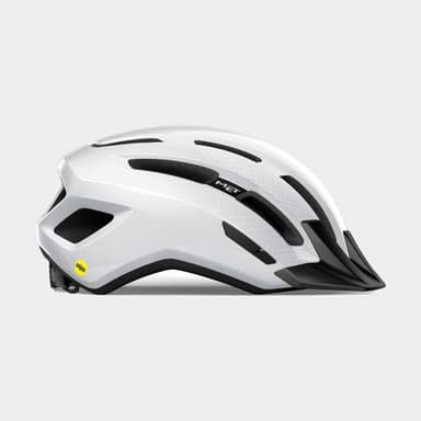 Met Downtown MIPS White/Glossy, Cykelhjälm Vit M
