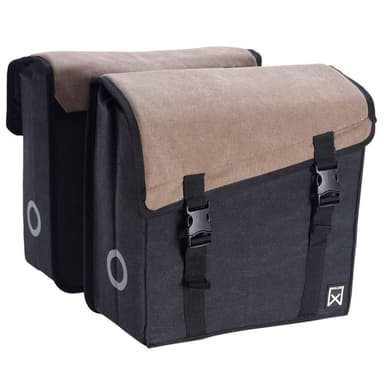 vidaXL Dubbel cykelväska 101 canvas 30L brun och svart