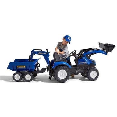 Falk Traktorgrävare inkl. vagn med tipp New Holland