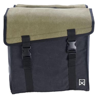 vidaXL Dubbel cykelväska 101 canvas 30L grön och svart