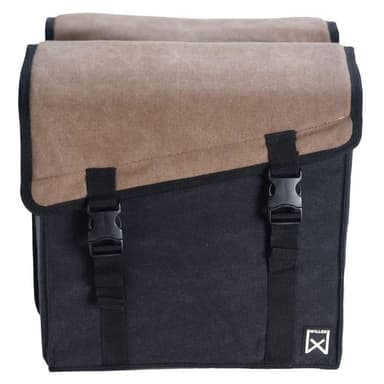 vidaXL Dubbel cykelväska 101 canvas 30L brun och svart