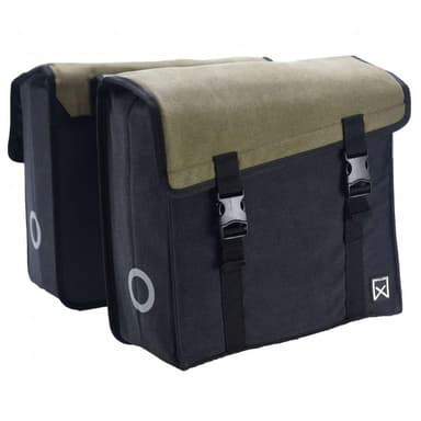 vidaXL Dubbel cykelväska 101 canvas 30L grön och svart