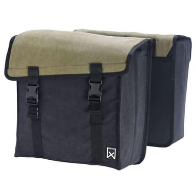 vidaXL Dubbel cykelväska 101 canvas 30L grön och svart