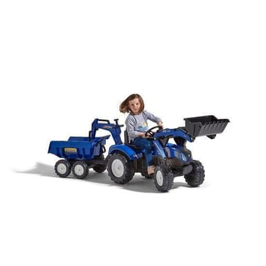Falk Traktorgrävare inkl. vagn med tipp New Holland