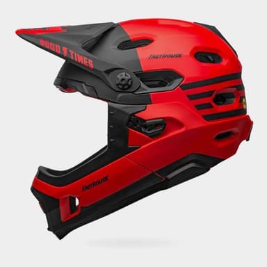 Bell Super DH Spherical MIPS Fasthouse Matte Red/Black, Cykelhjälm Röd S