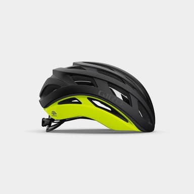 GIRO Helios Spherical MIPS Matte Black/Highlight Yellow, Cykelhjälm Svart S