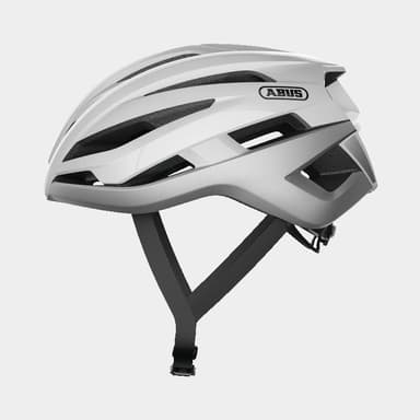 Abus StormChaser Polar White, Cykelhjälm Silver Large