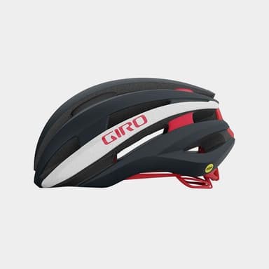 GIRO Synthe MIPS II Matte Portaro Grey/White/Red, Cykelhjälm Grå M