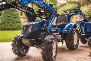 Falk Traktorgrävare inkl. vagn med tipp New Holland