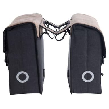 vidaXL Dubbel cykelväska 101 canvas 30L brun och svart