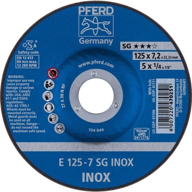 PFERD 62212623 Sg Inox Skrubbskiva bockad 125 mm 22.23