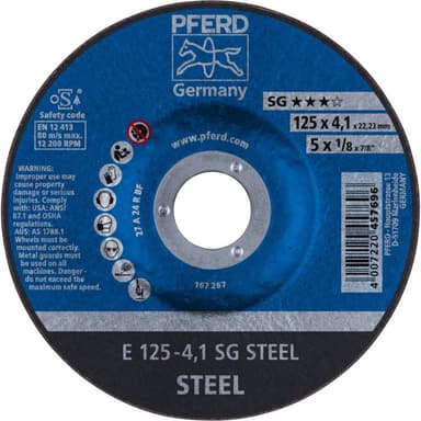 Skrubbskiva bockad 125 mm 22.23 mm PFERD Sg Steel