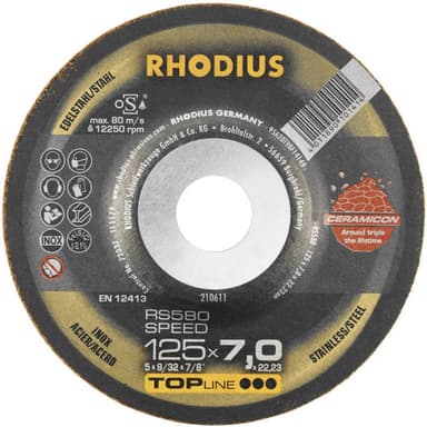 Skrubbskiva bockad 115 mm 22.23 mm Rhodius RS580 SPEED