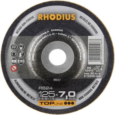 Skrubbskiva bockad 125 mm 22.23 mm Rhodius RS24 200357