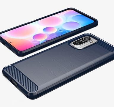 SKALO Xiaomi Poco F3 Armor Carbon Stöttåligt TPU-skal - Svart