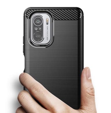SKALO Xiaomi Poco F3 Armor Carbon Stöttåligt TPU-skal - Svart
