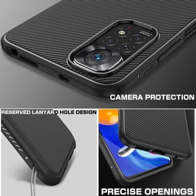 SKALO Xiaomi Redmi Note 11 Twill TPU skal - Svart