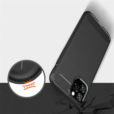 SKALO iPhone 11 Pro Max Armor Carbon Stöttåligt TPU-skal - Svart