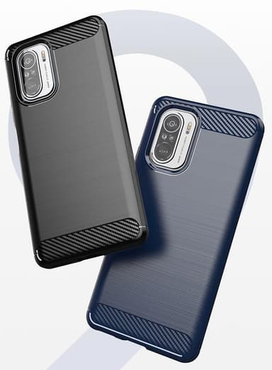 SKALO Xiaomi Poco F3 Armor Carbon Stöttåligt TPU-skal - Svart