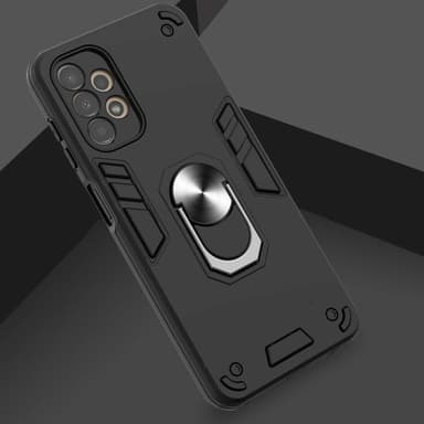 SKALO Samsung A13 4G Armor Hybrid Metallring skal - Svart
